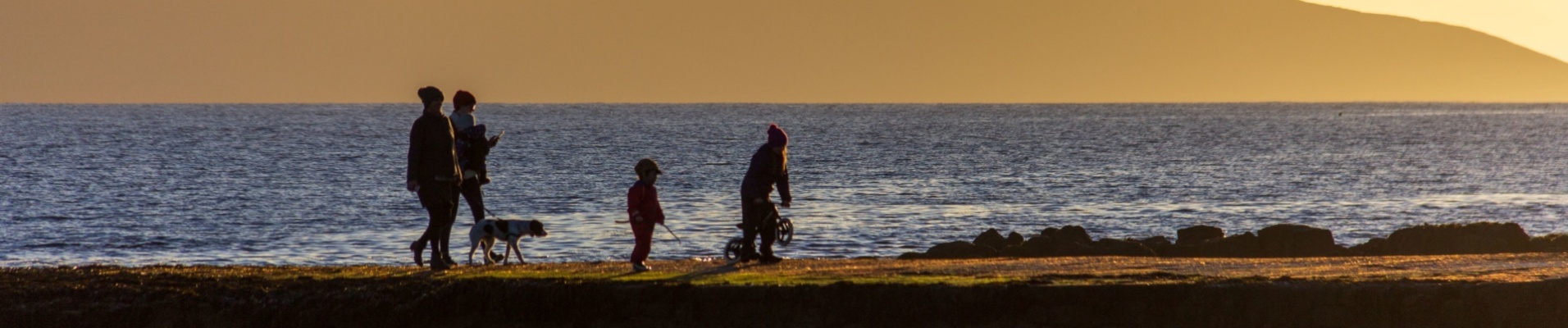 Coucher de soleil sur la jetée, Salthill, Galway, Irlande