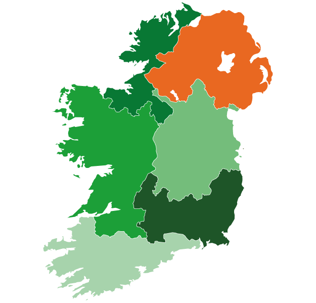 Carte régions Irlande